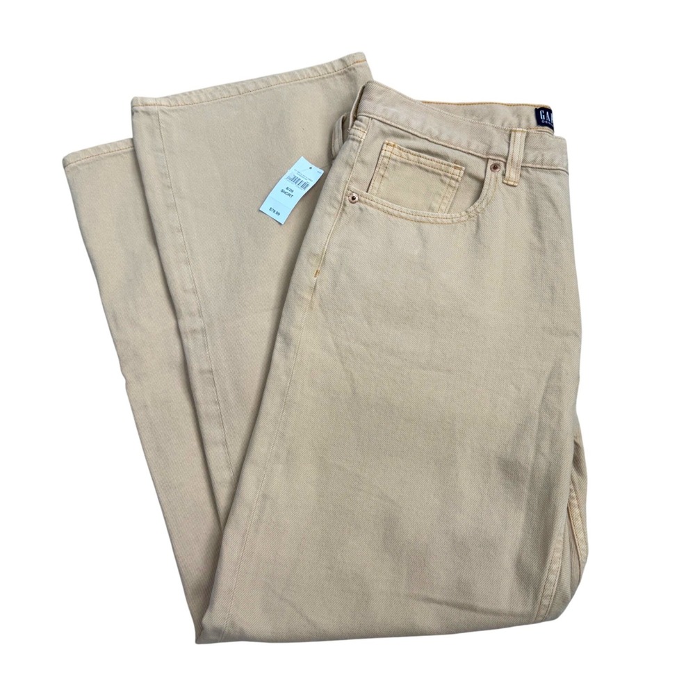 NWT Gap Relaxed Straight Jeans Women 8/29 Short Tan